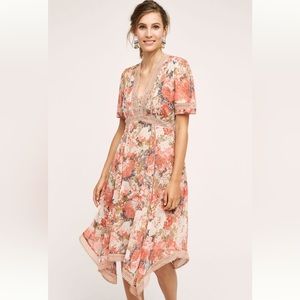Anthropologie Ranna Gill Rose Bouquet Dress Size 2 NWT